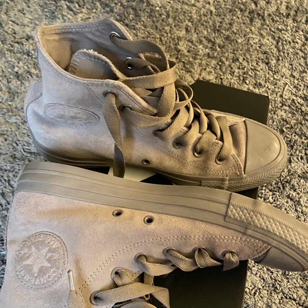 Gray suede Converse